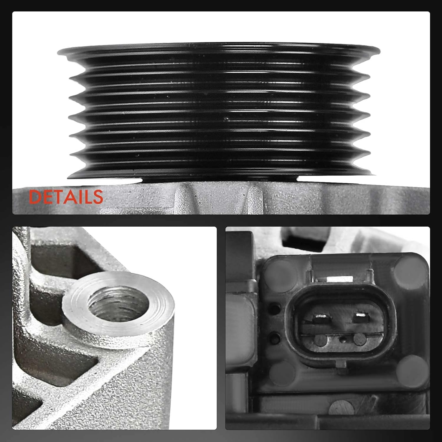 A-Premium Alternator Compatible with Dodge Ram 1500 2002 2003 2004 2005 2006, Durango 2003-2006 & Jeep Grand Cherokee, 3.7L 4.7L, 12V 132Amp Clockwise 6-Groove Pulley, Replace# 56041120AB, 56041120AC,