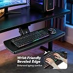 Keyboard Tray Under Desk with Storage Drawer, Height Adjustable Keyboard Tray Slide Out 360° Swivel Tilt, Ergonomic Under Desk Mount Keyboard & Mouse Holder for Gaming Home Office, Black