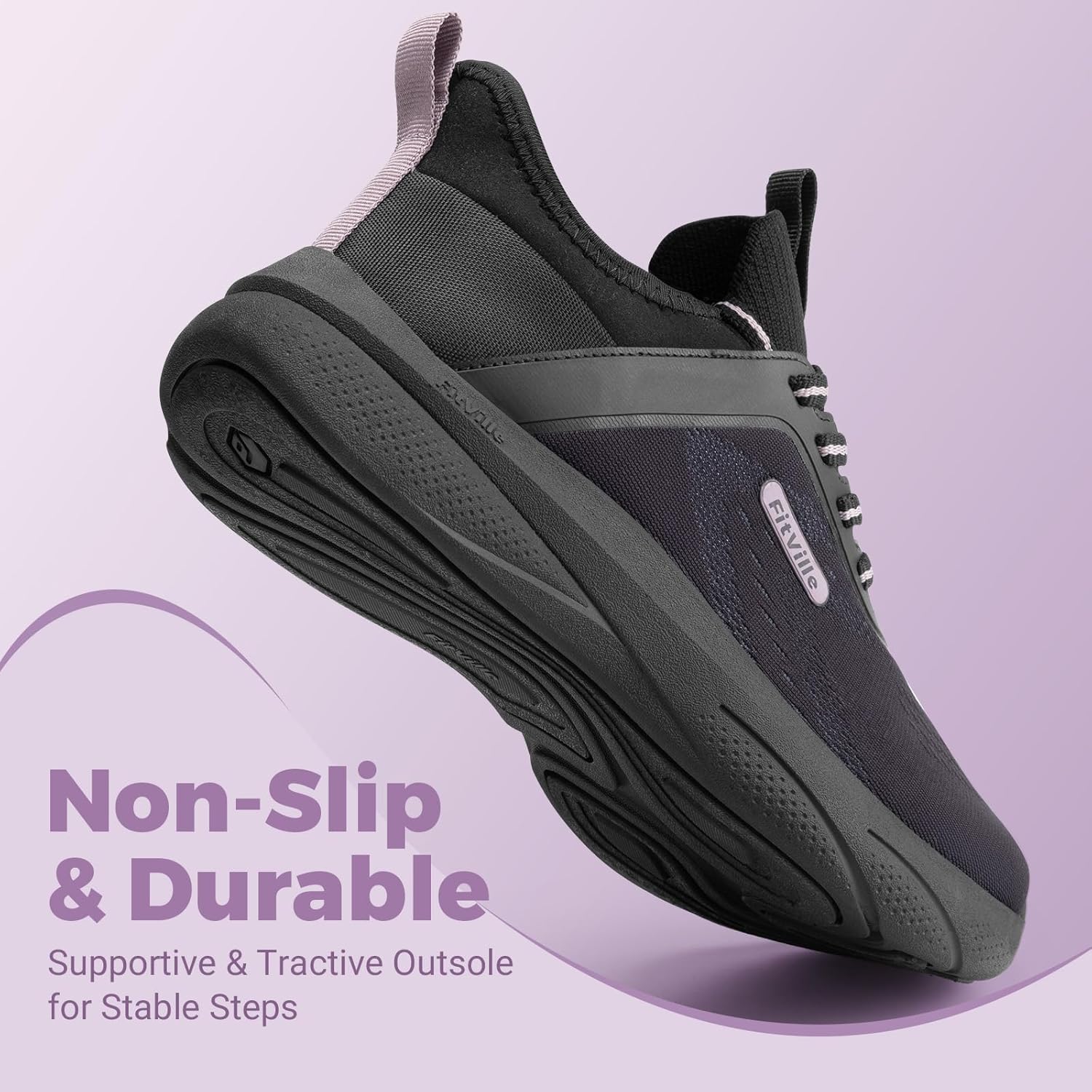 FitVille Extra Wide Shoes for Women, Hands Free Slip On Sneakers Lightweight Wide Walking Shoes Arch Support Comfortable Orthopedic Shoe for Standing All Day - ZephyrLite V4 - Image 5