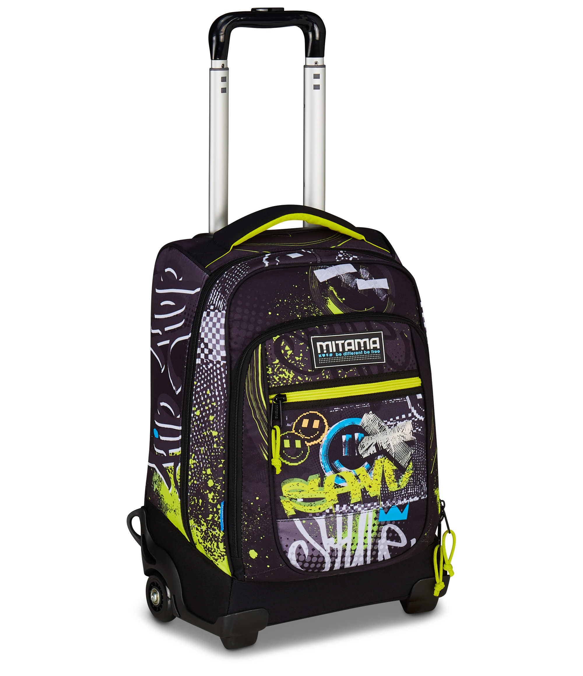 SJ Seven Mitama DR Junior Urban School Trolley Grey, with Mega Compartment and Double Handle, Elementary and Middle School, Leisure Trolley for Children and Boys, Grey, Taglia Unica, Casual