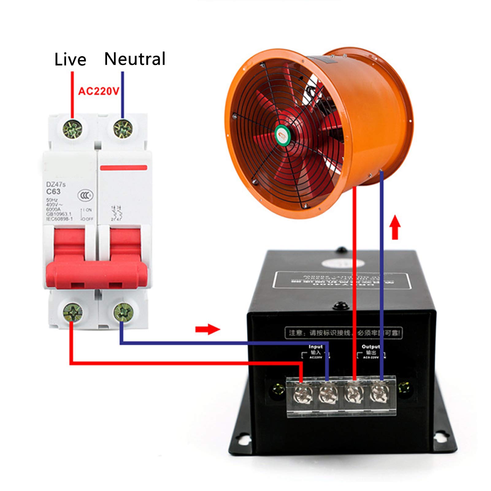 Marhynchus Régulateur de Vitesse du Moteur Vitesse du Ventilateur de Plafond monophasé Commutateur réglable Régulateur de Vitesse du Moteur AC 220 V