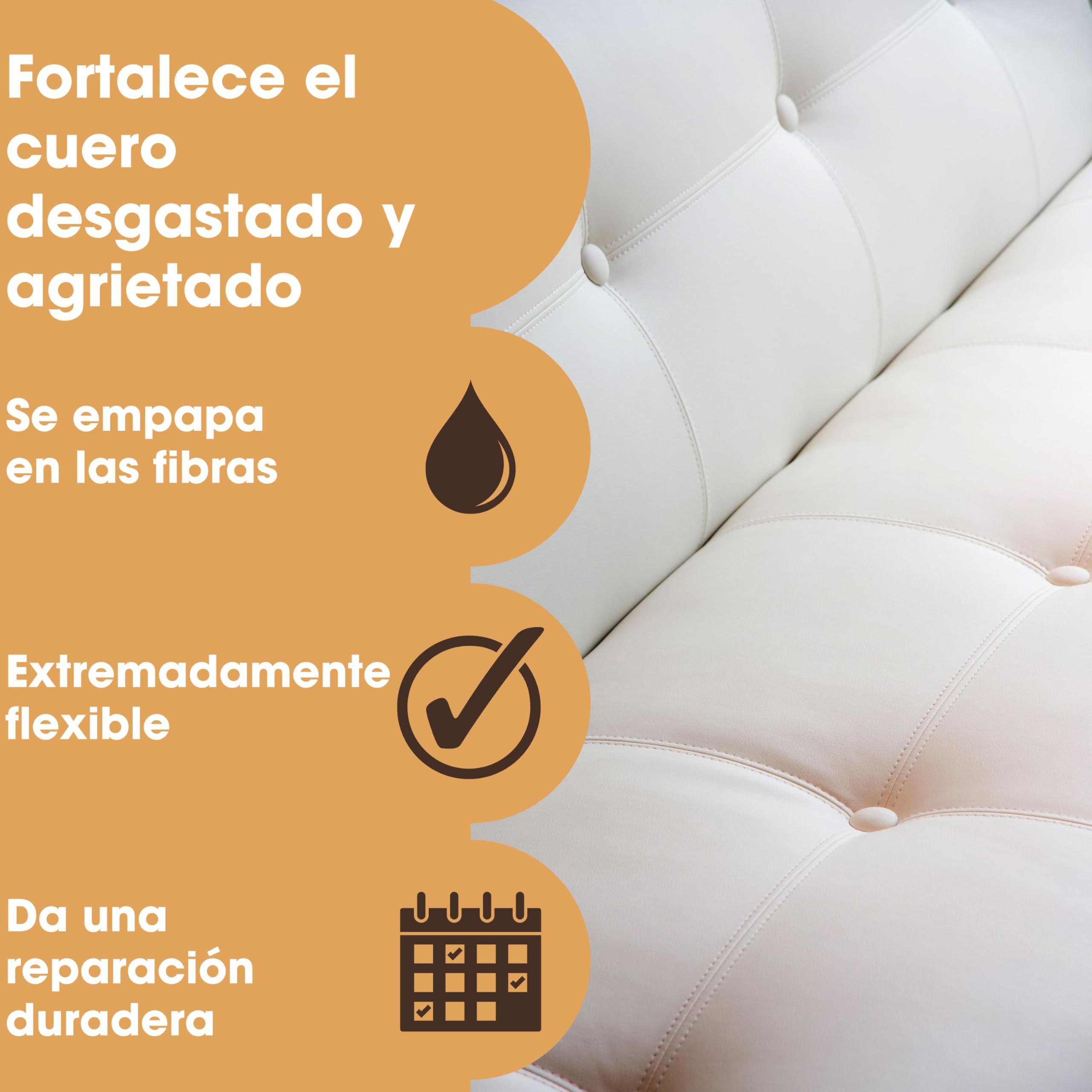 Furniture Clinic Carpeta de cuero, un relleno líquido que se puede utilizar para fortalecer el cuero desgastado o agrietado (250 ml)