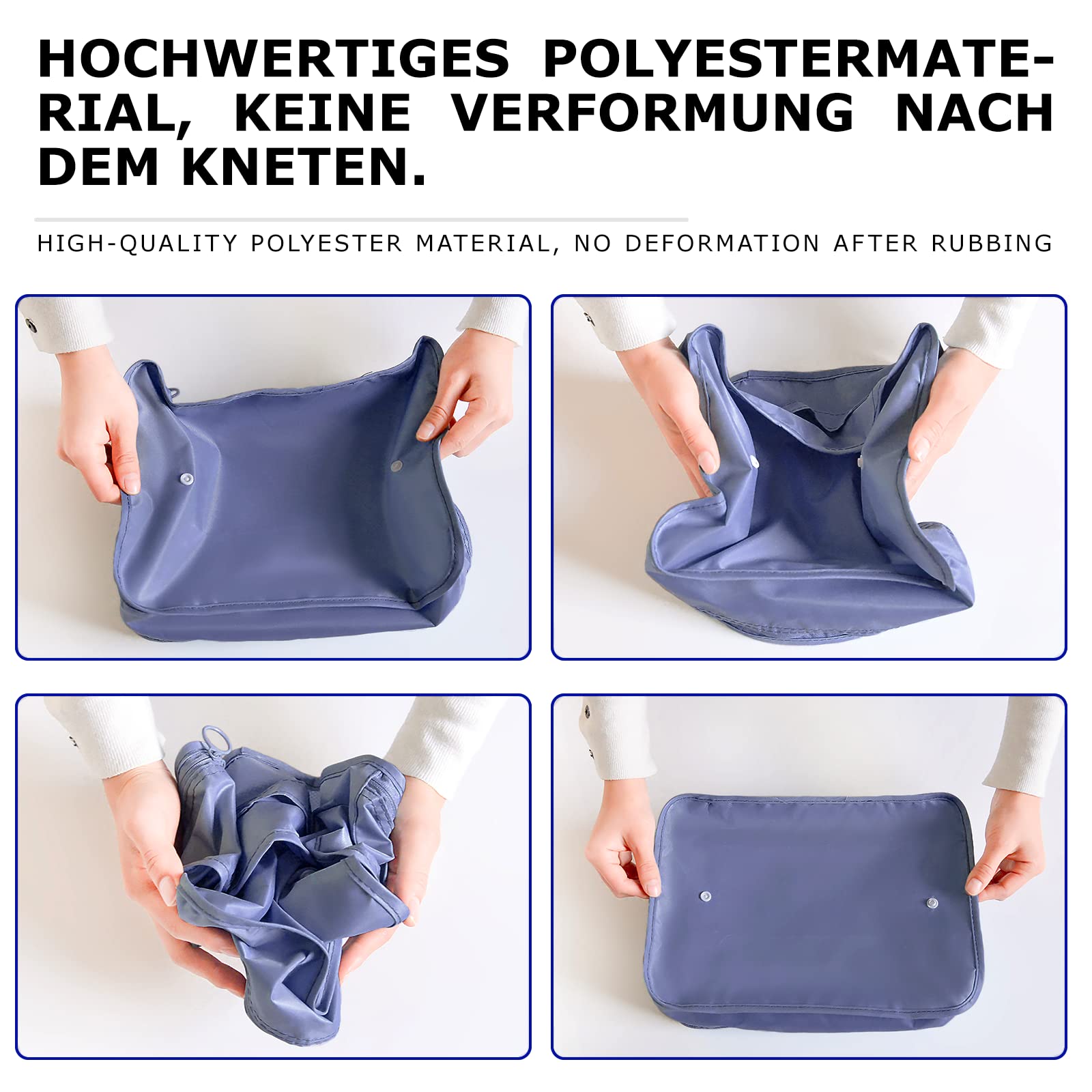 BillyBath Zestaw organizerów, torby na ubrania, torby na buty, organizer podróżny, kostki do pakowania, organizer na kosmetyki, torby podróżne, torby do pakowania walizek (8-częściowy, granatowy)