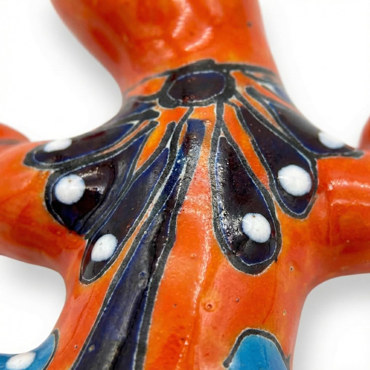 Colorful Ceramic Lizard - Talavera Pottery Mexican Garden Home Decor Creatures Salamander Dragonfly Animals Reptiles Hand-Painted Gecko Wall Art - Made in Mexico - Lagartija