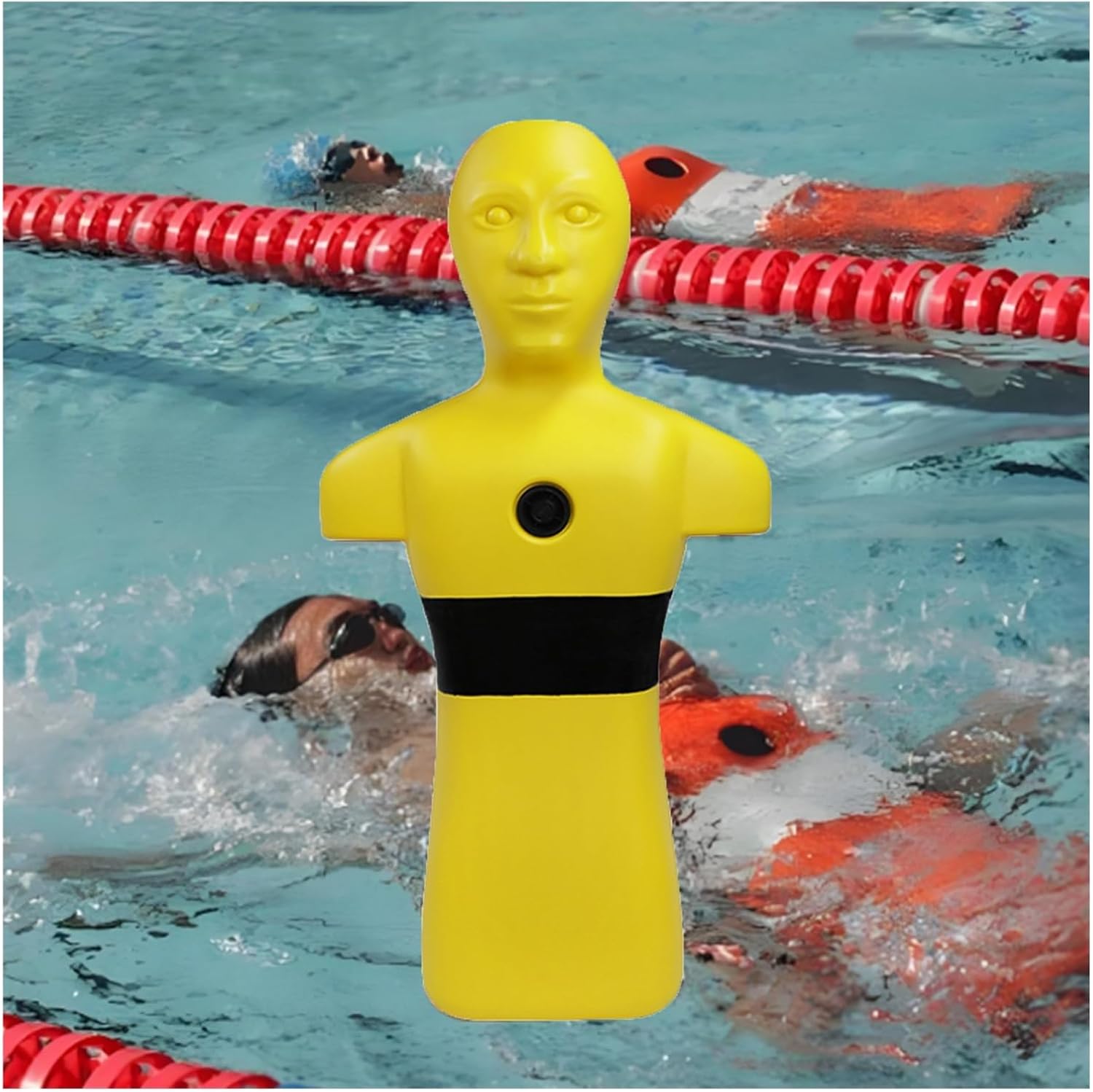 Pool/Beach/River Simulator Drowning Prevention Dummy with Three Inlet and Outlet Ports, Suitable for Teenagers and Adults(Orange)