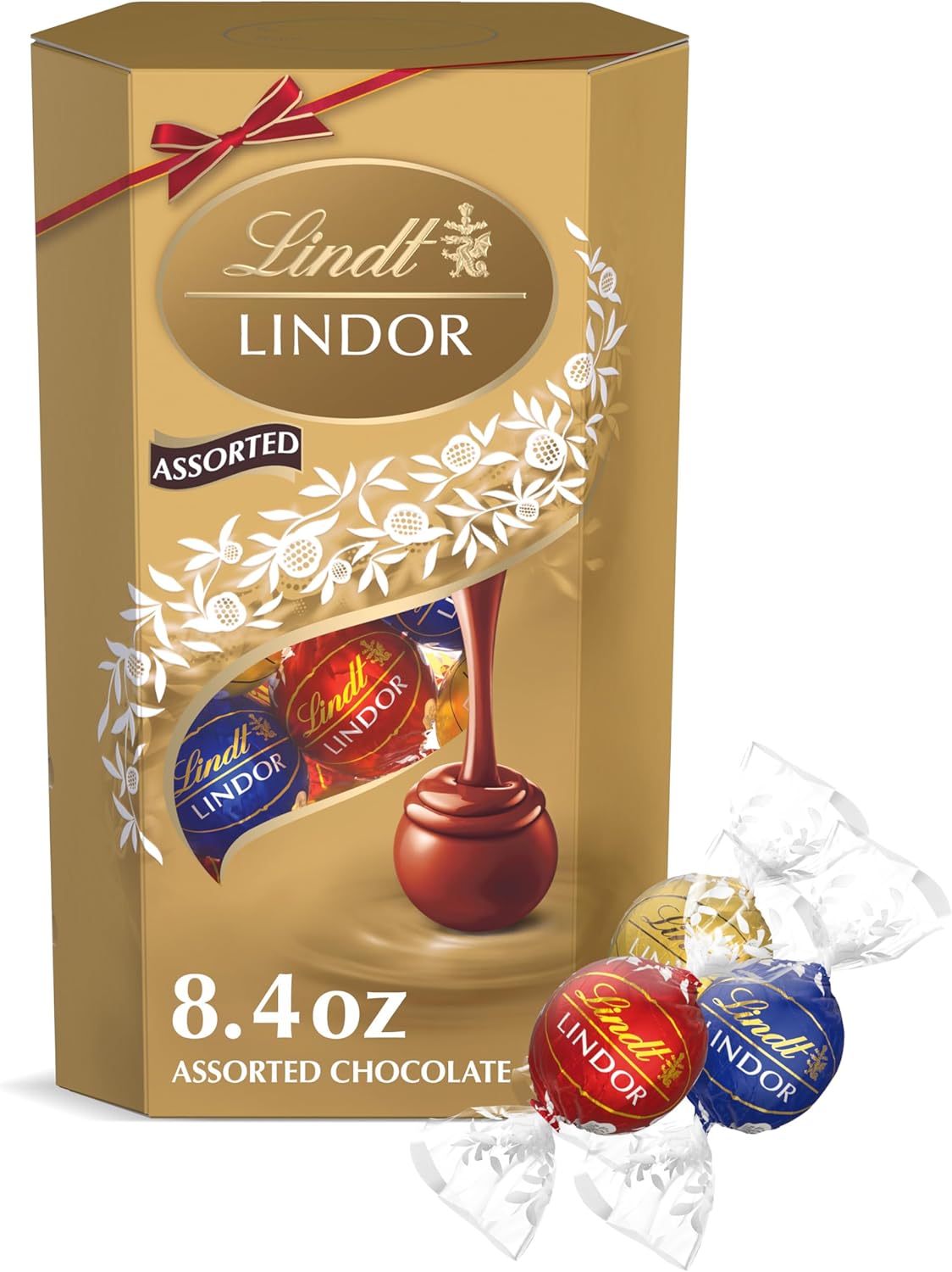 LINDOR Assorted Chocolate Candy Truffles Box,.