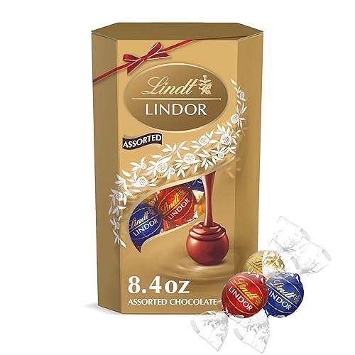 Lindt LINDOR Assorted Chocolate Candy Truffles Gift Box, 8.4 oz. - Assorted - 8.4 ounce (Pack of 1)