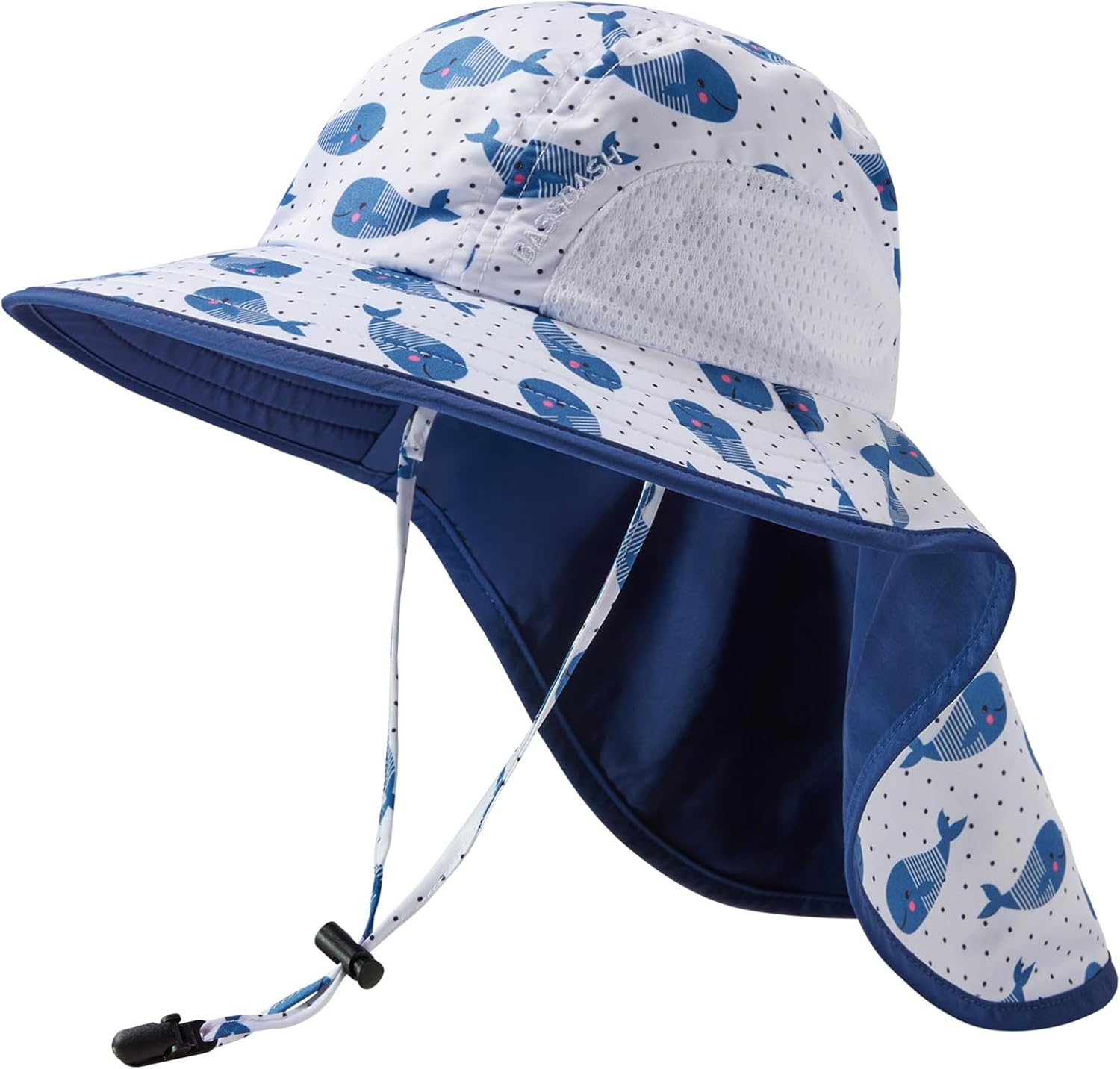 BASSDASH Kids UPF 50+ Wide Brim Sun Hat with Neck Flap Lightweight Cooling Performance Toddler Girls Boys Outdoor Play Hats