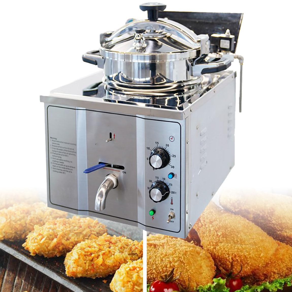 16L Elektryczne ciśnienie blatu Fryer, komercyjny piec z kurczakiem pod wysokim ciśnieniem, dla restauracji, sklepów z przekąskami