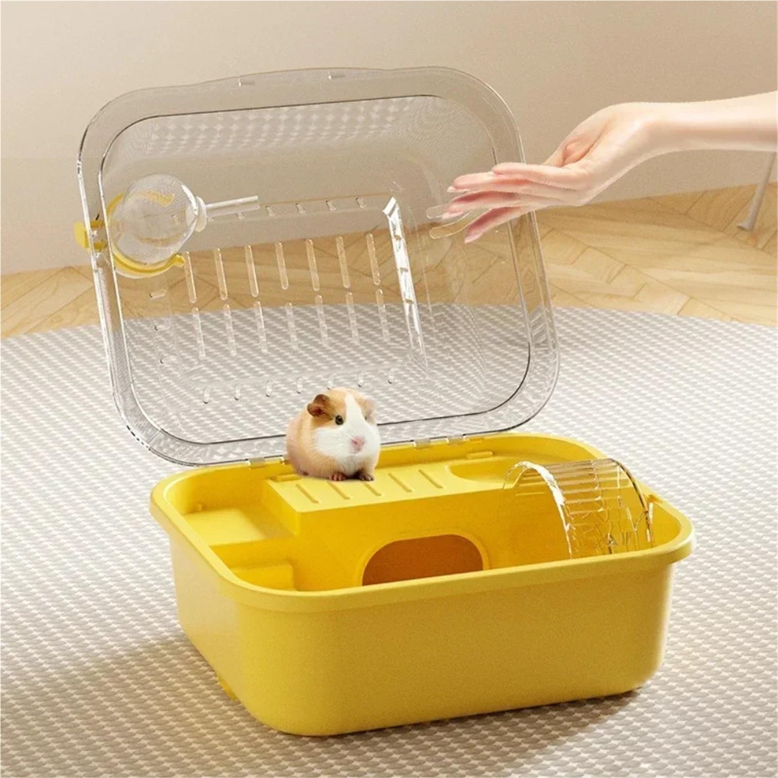 Jaula Hamster Jaula for hámster, hábitat pequeño for hámster, Jaula for Animales pequeños for el hogar con Tubo, Rueda de Ejercicio, cabaña, hábitat for Ratas y jerbos(ACH819)