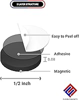 Vista 2 de Flexibles imanes 1/2 pulgada Disco Redondo Con calcomanía Respaldo – 250