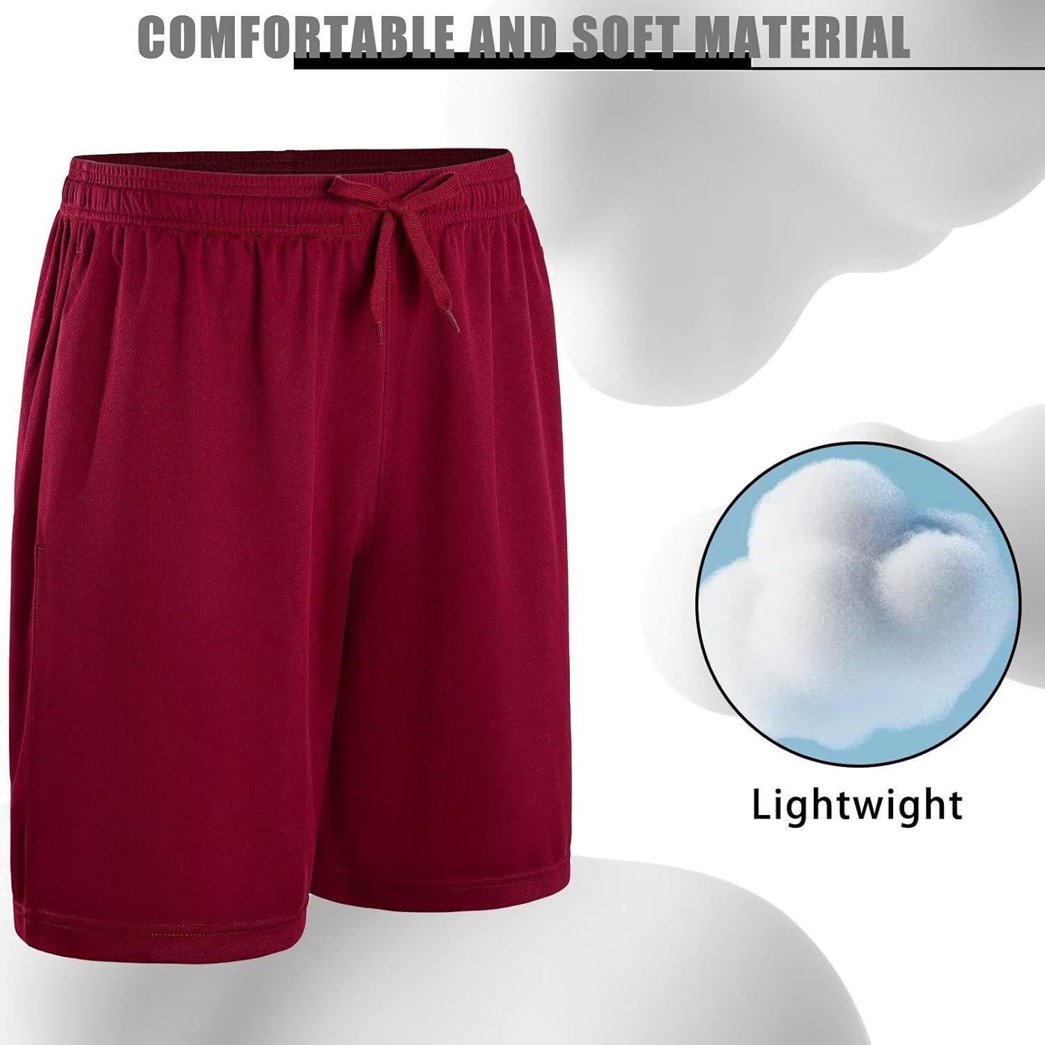 LeeHanTon Athletic Shorts Pack for Men Breathable Athletic Gym Shorts Elastic Waistband Quick Dry