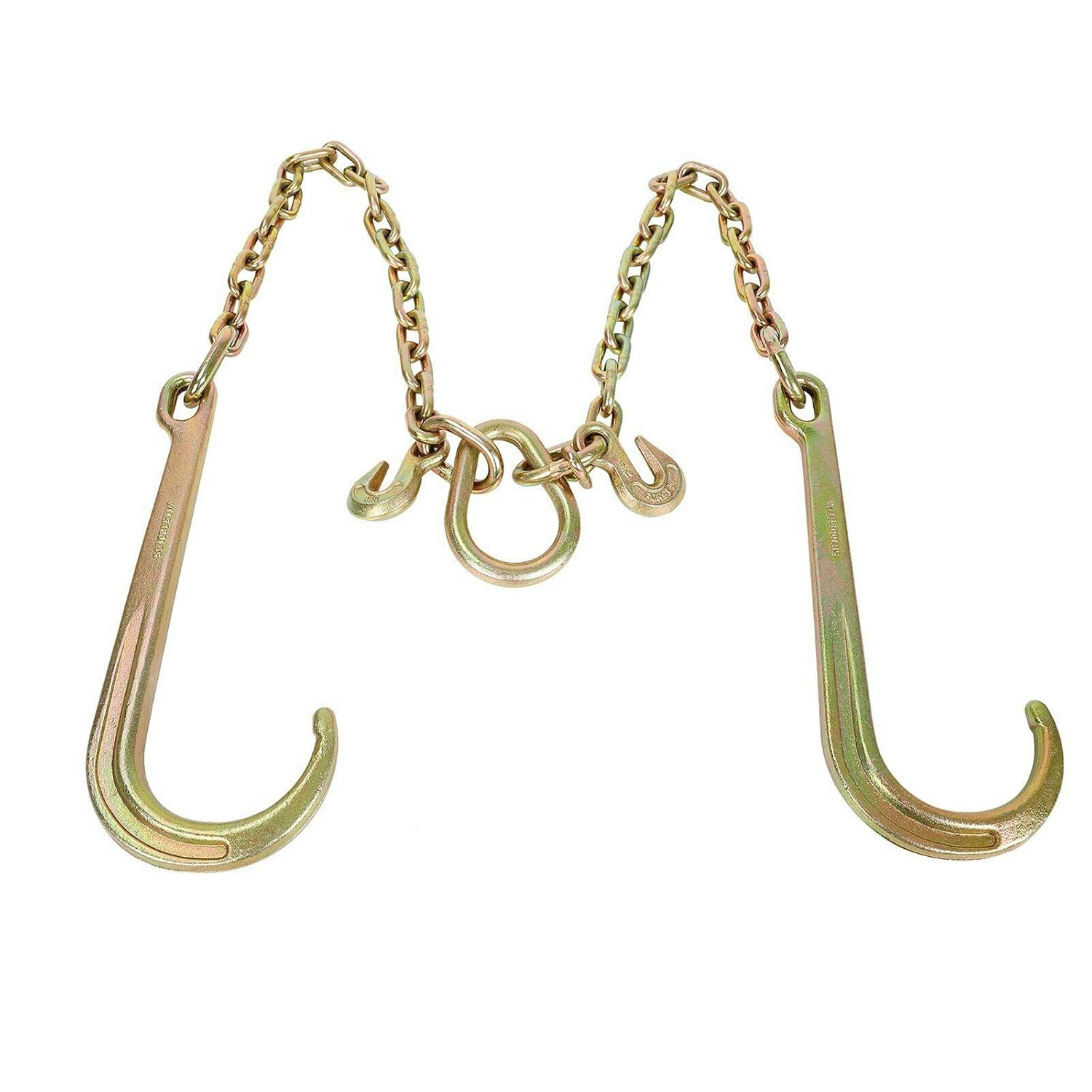 EASYBERG 5/16" G70 VChain J Hooks Tow Chain 2ft Legs 4700 lbs Flatbed