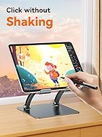 Vista 3 de tounee Tablet Holder Stand, Dual Rod Adjustable Aluminum Desktop Stand, Compatible with 4.7-16.9" iPads, Surface Tablets, Portable Monitors, Kindle