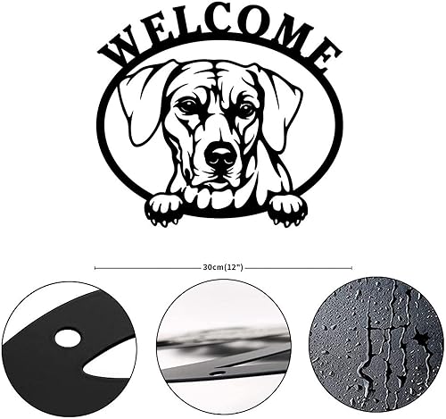 Miniatura 8 de Alioyoit Letrero de metal personalizado para mascotas y perros, letrero de bienvenida personalizado de hierro y metal, letrero colgante listo para