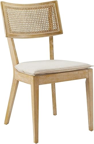 Miniatura 4 de Modway EEI-6080-GRY-BEI Caledonia - Juego de 2 sillas de comedor tapizadas de madera, color gris y beige