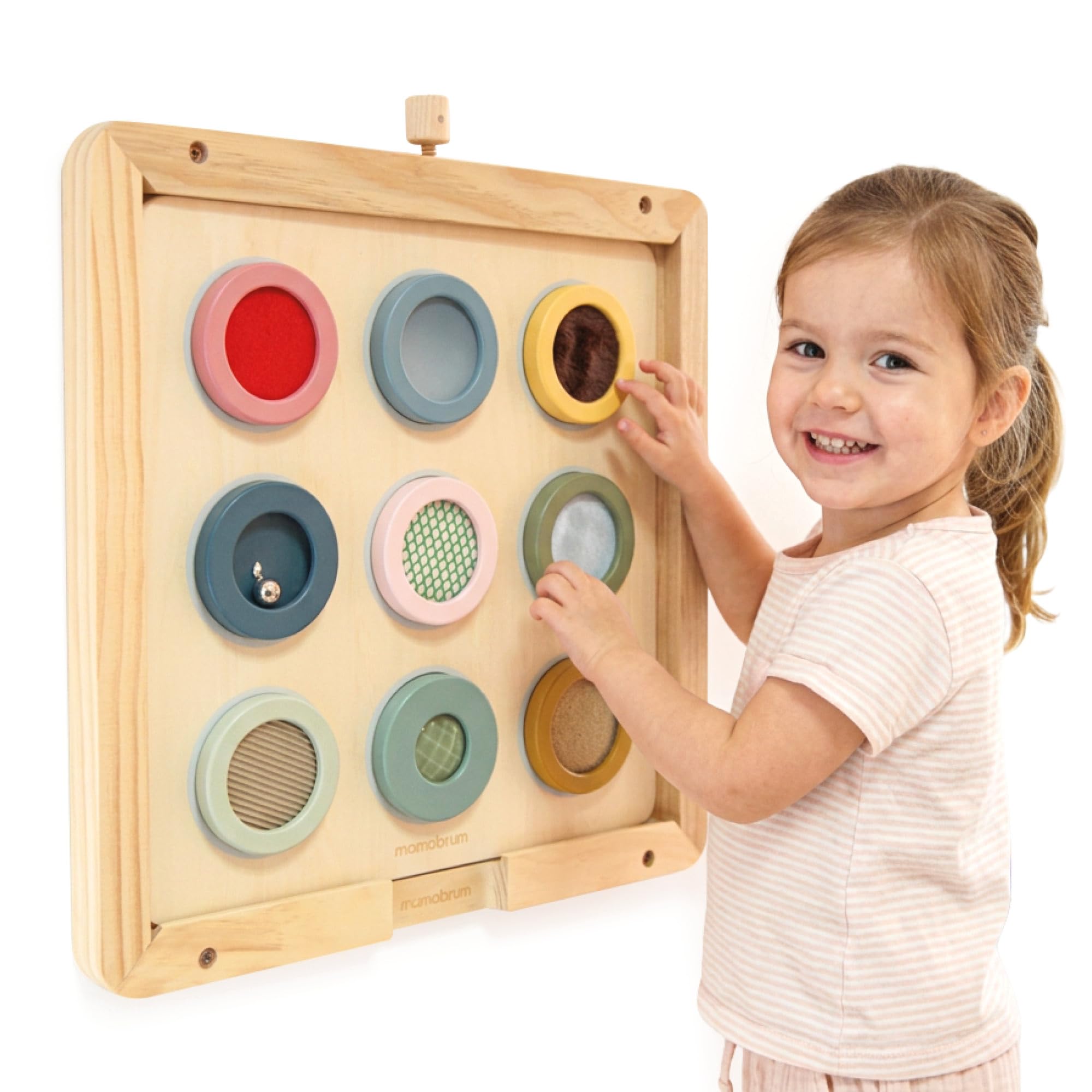 Mamabrum Tablica Sensoryczna Montessori 9 Tekstur z Ramką 18m+