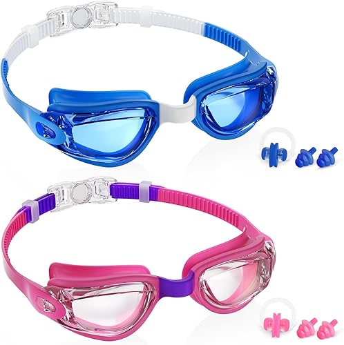 Miniatura 34 de Aegend - Gafas de natación de 2 unidades, gafas de natación para niños, niños y niñas de 3 a 14 años