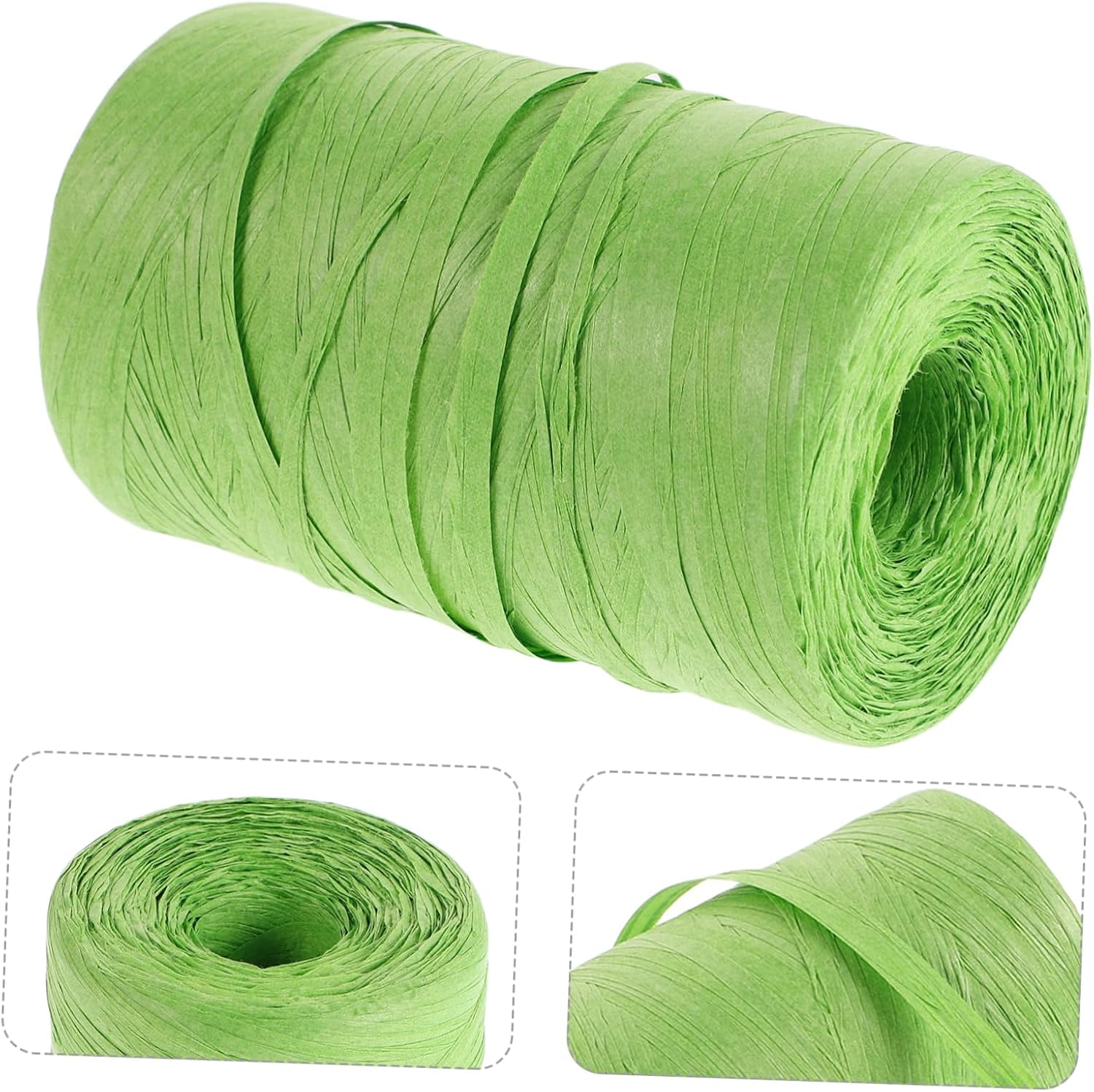 Light Green Raffia Paper Ribbon Twine for Baking Bag Ties Xmas