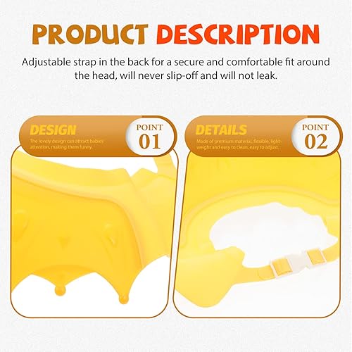 Miniatura 7 de Gorro de ducha ajustable para niño y niña, gorro de baño portátil con bonito diseño, práctico champú y niños pequeños