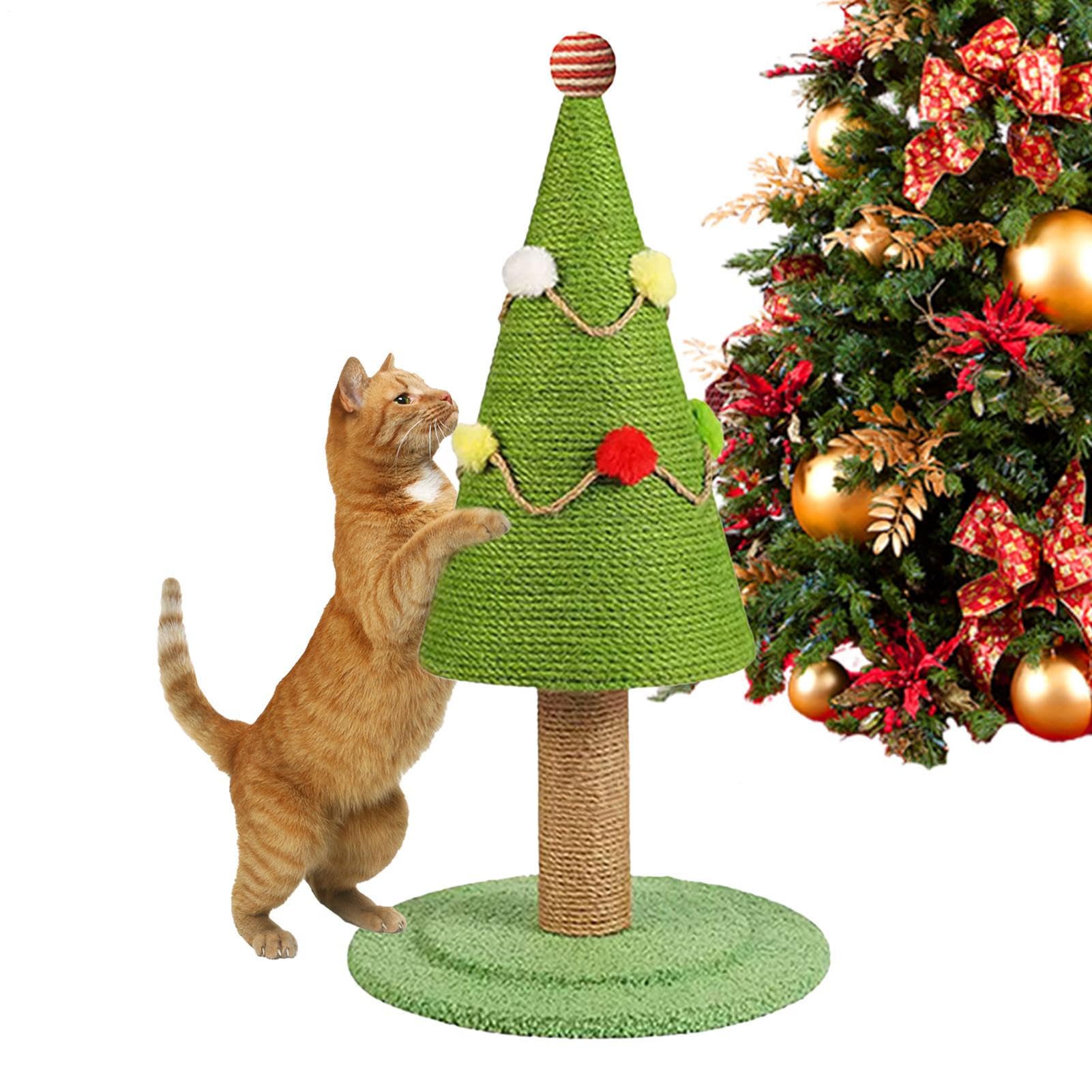 Arbre à gratter sapin de Noël en sisal pour chaton
