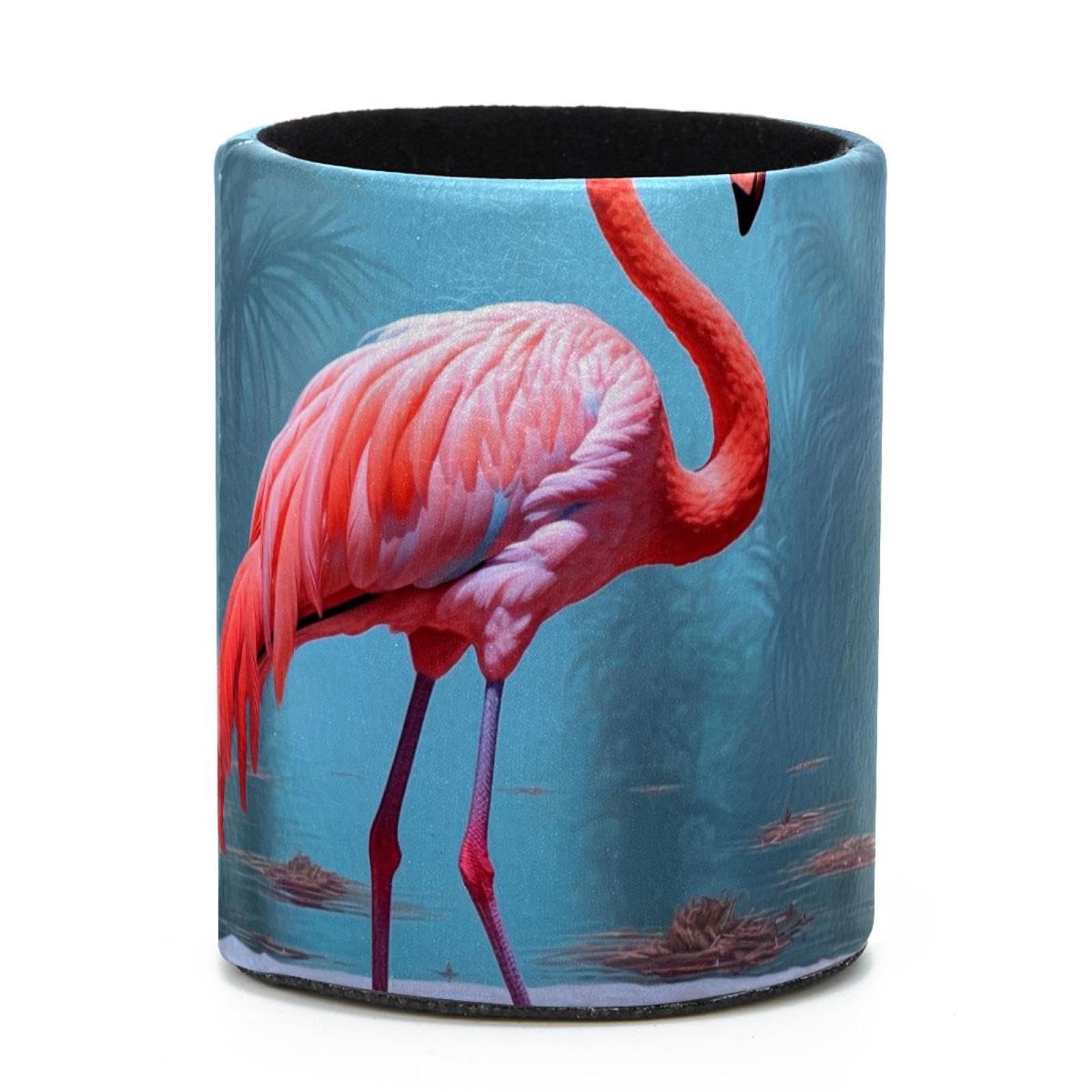 VAPOKF Round Pencil Holders for Desk, Flamingo Pen Holders Pen Pot Makeup Brushes Storage Desktop Stationery Supplies Organiser for Home Office