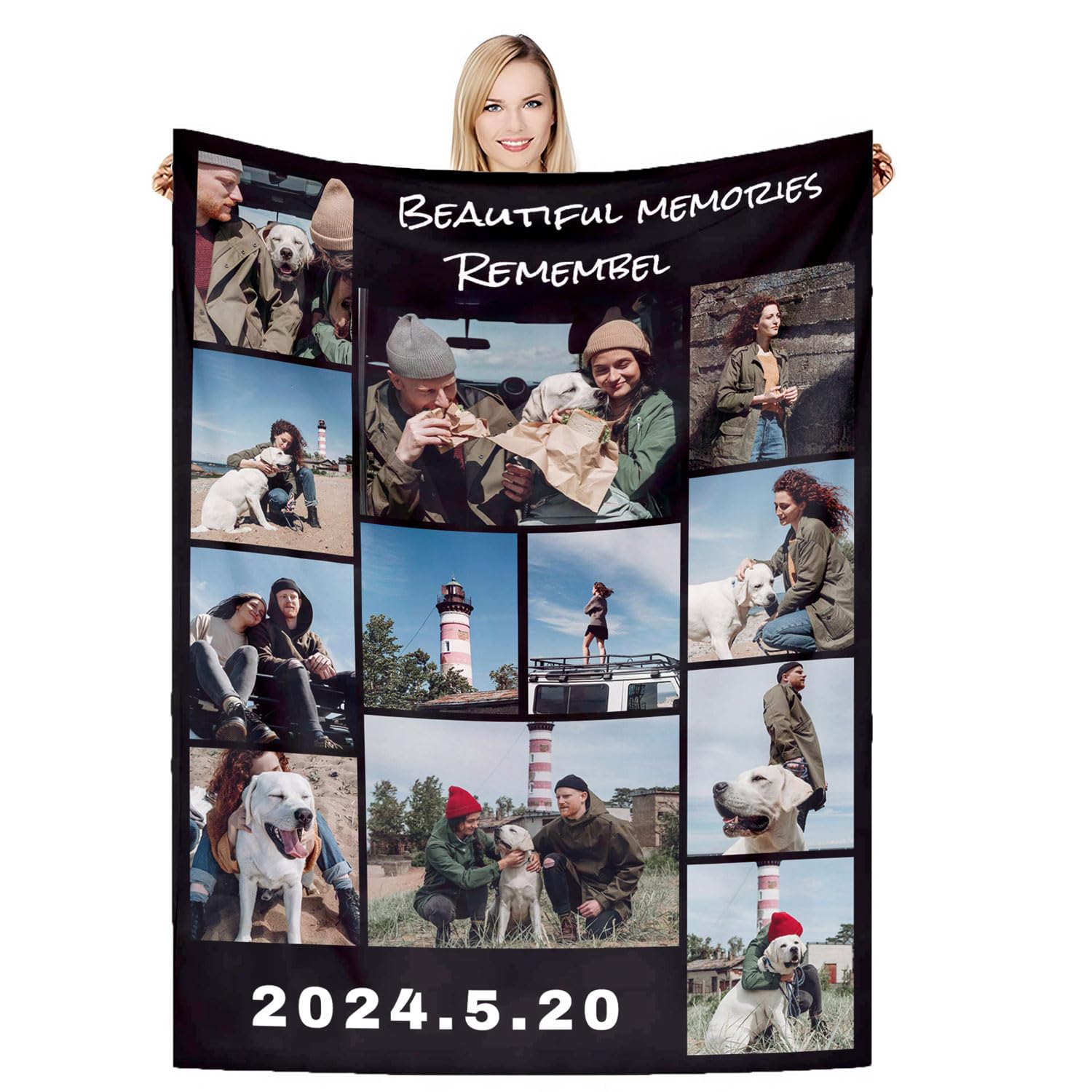 DSSHENGDS Customized best mom gift, birthday personalized blanket, personalized couple blanket, personalized photo gift for mom, girlfriend, him, her, anniversary, Christmas-L-100 * 150 — image 1