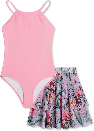 Seanrui Girls One Piece Swimsuits Size 14 Cute Tankini Bathing Suits for Teens w