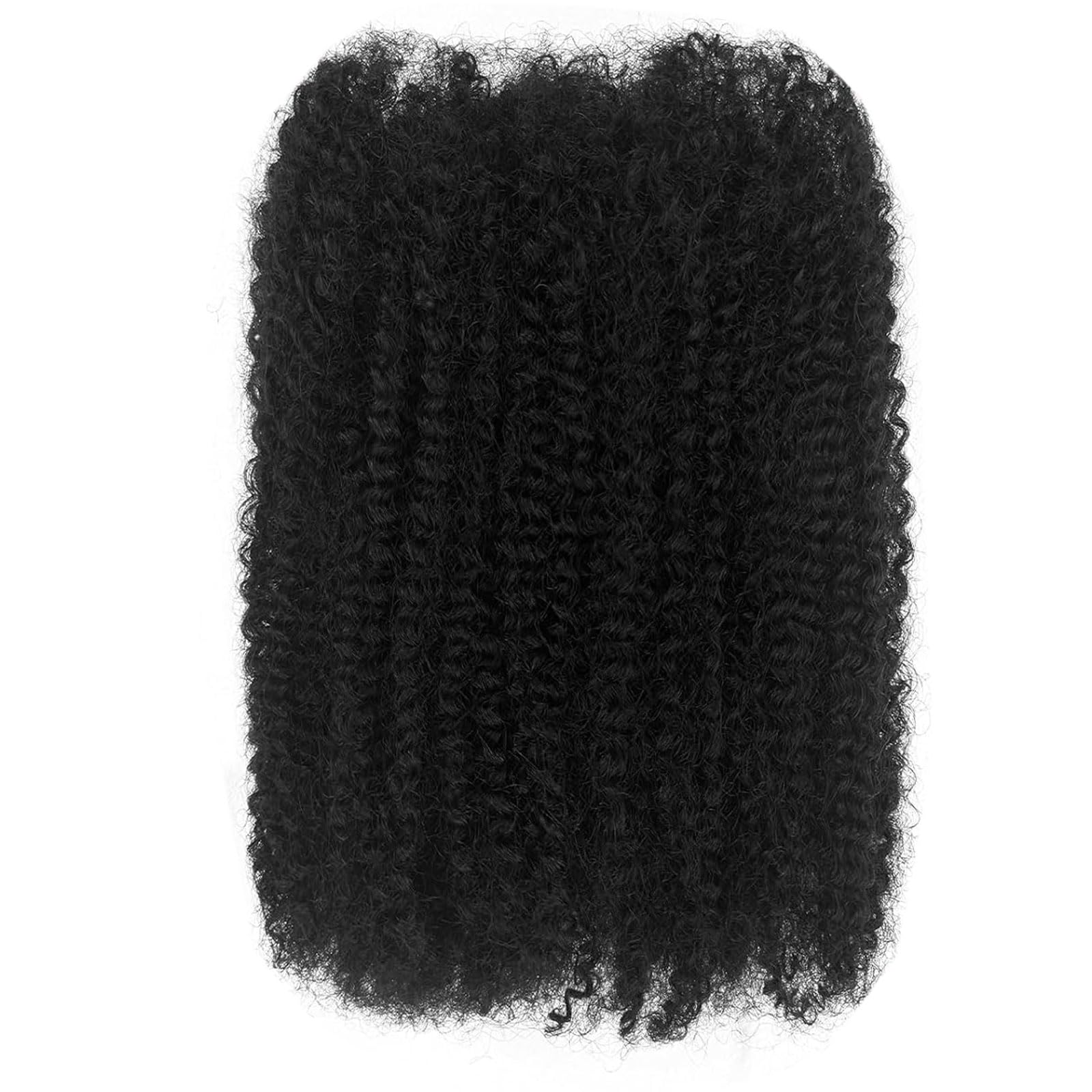 Huarisi 16 Inch 1b Afro Kinkys Bulk Human Hair for Dreadlocks Repair Braiding Twist Tight Afro Kinky Hair for Micro Locs 1 Bundles 50 Gram