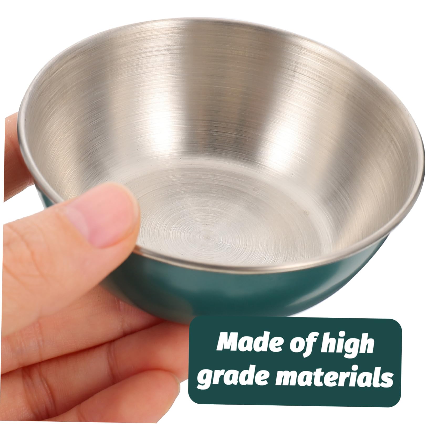 CONGARTENO 2pcs Seasoning Dish Condiment Cups Dipping Sauce Dish Condiment Bowls Sauce Dishes Soy Sauce Dish Round Dipping Bowls Ingredient Bowls for Dipping Dishes Tiny Bowls Stainless Steel