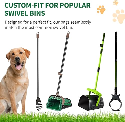 Miniatura 4 de Paquete de 125 bolsas extra grandes para excrementos de perro A&H, bolsas de basura de mascotas con asa para arena de excremento de perro, gatos,