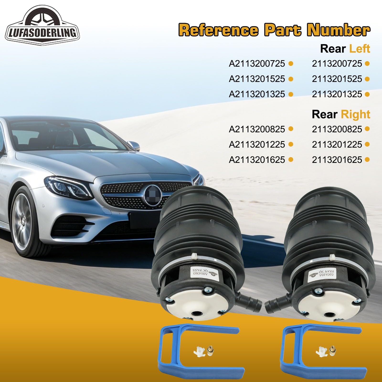 W211 Luftbalg Hinten Kompatibel mit Mercedes-Benz W211 C219 CLS280 CLS300 CLS320 CLS350 CLS500 S211 E200 E230 E280 CDI E240 T E320 E350 2113200725 2113200825 2113201525 (2 Stück)