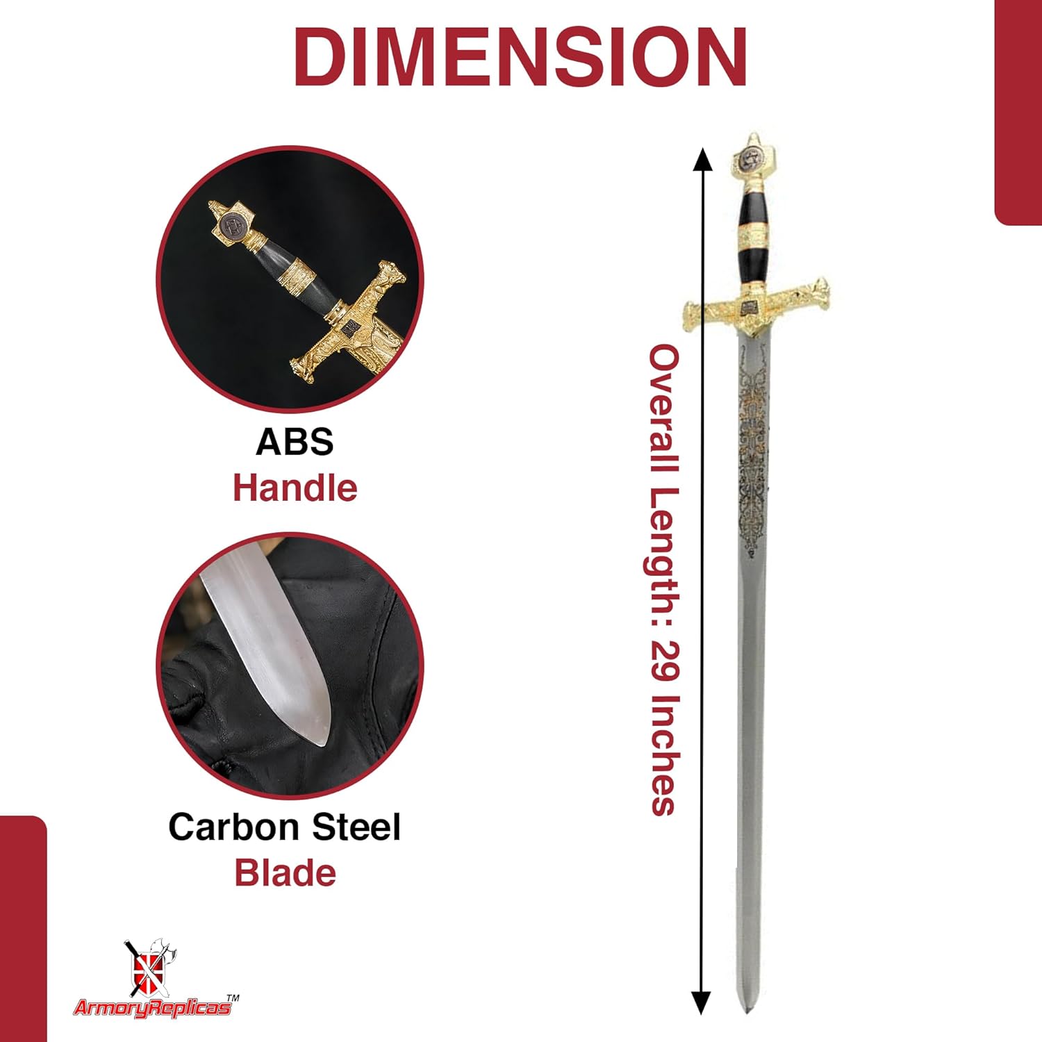 Armory Replicas™ - King Solomon Great Sword in and Sizes for Collectors and Enthusiasts - Diverse Options for Every Sword Enthusiast