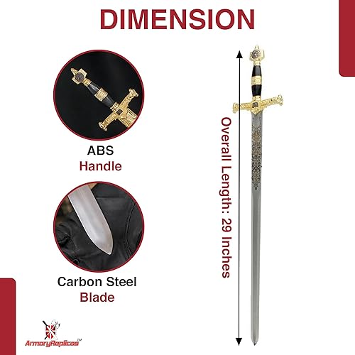 Miniatura 2 de Armory Replicas™ - Gran espada del rey Salomón y tamaños para coleccionistas y entusiastas - Opciones diversas para cada entusiasta de la espada
