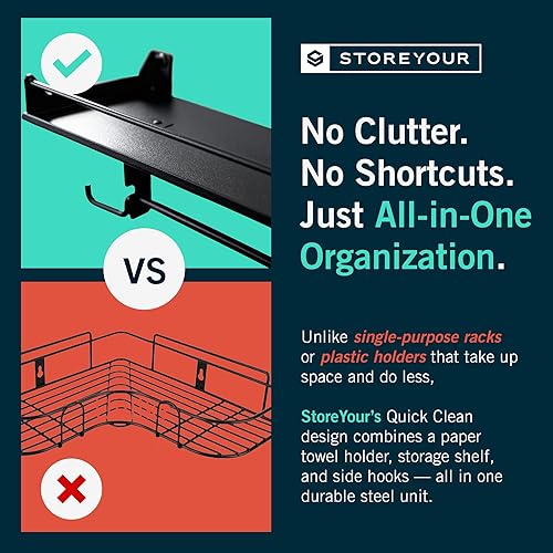 Miniatura 7 de StoreYourBoard Paper Towel Holder Wall Mount – Heavy Duty Paper Towel Holder Mounted for Garage, Workshop, or Utility Room – Space-Saving Garage