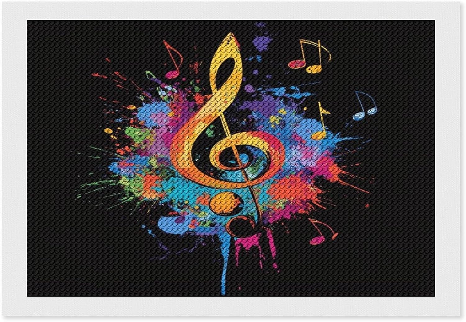 Qnfosnk Colorful Music Splash Diamond Art Painting Art Kits 5D DIY Diamond Art Kits Home Wall Decor 8"x12"