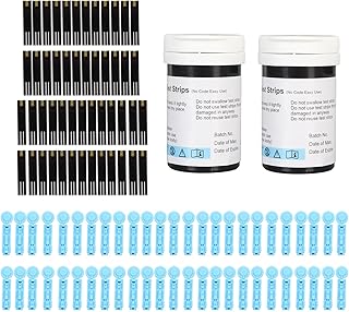 50pcs Blood Glucose Test Strips, Strips Lancets, Disposable Blood Lancets Accessory for Blood Sugar Level Monitoring, Diabetic Supplies for Blood Glucose Monitor