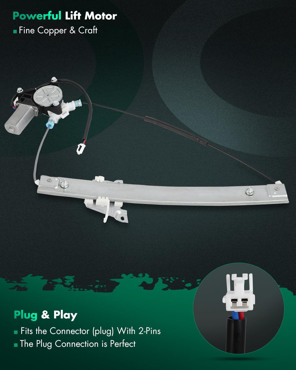 SCITOO Rear Passenger Side Power Window Regulator with MotorReplacement for 2000-2006 for Mazda MPV LC6272590A, MA1551113