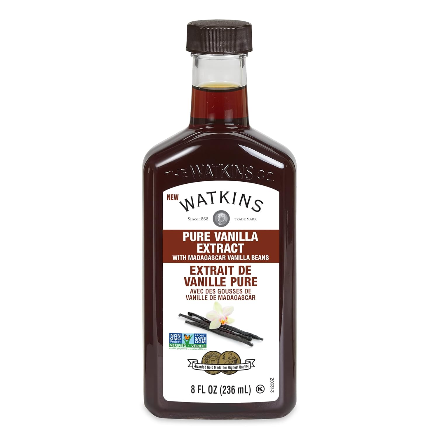 Watkins Pure Vanilla Extract, NonGMO, Kosher, 8 oz Bottle