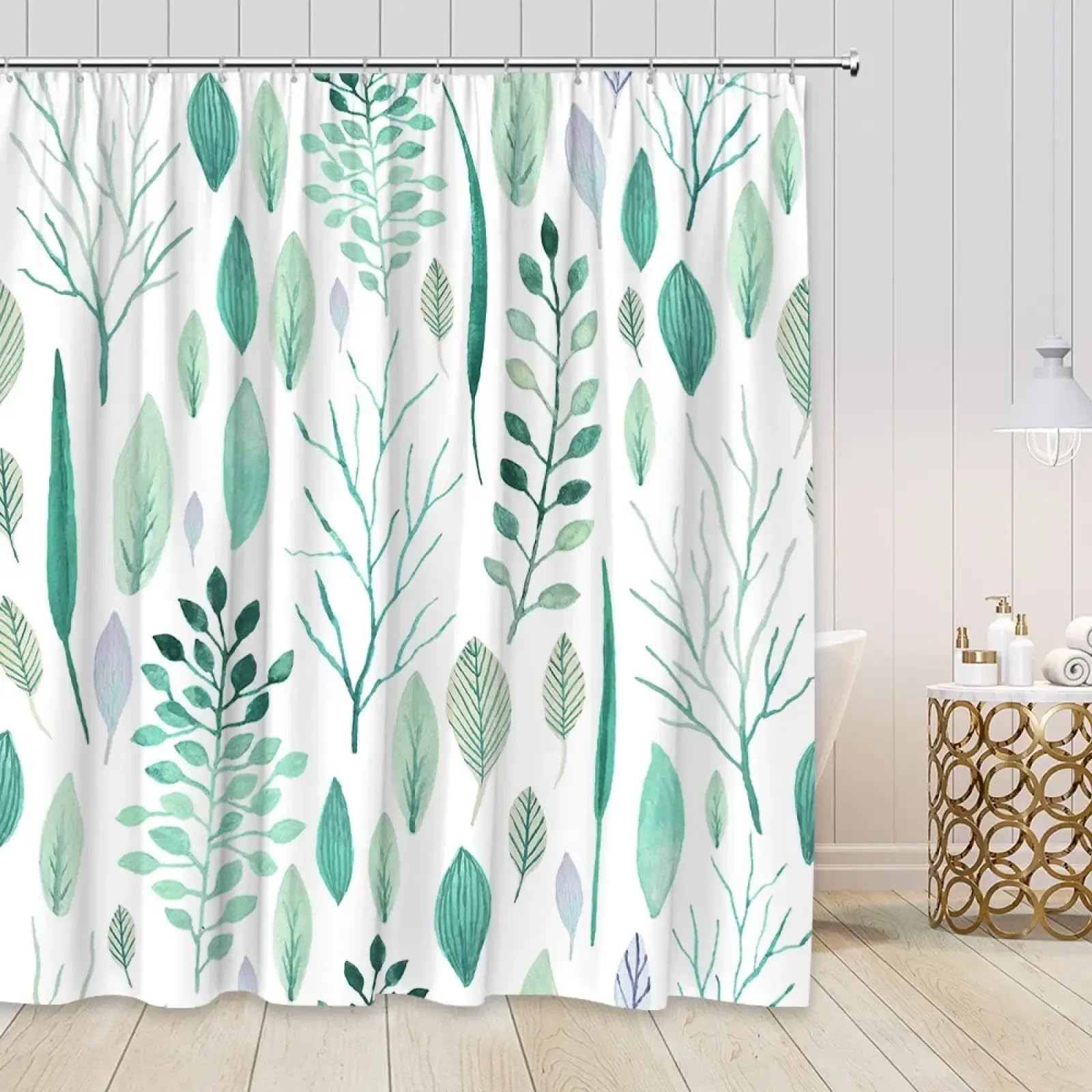 Rideau de douche à feuilles tropicales pour transformer votre salle de bain en spa exotique