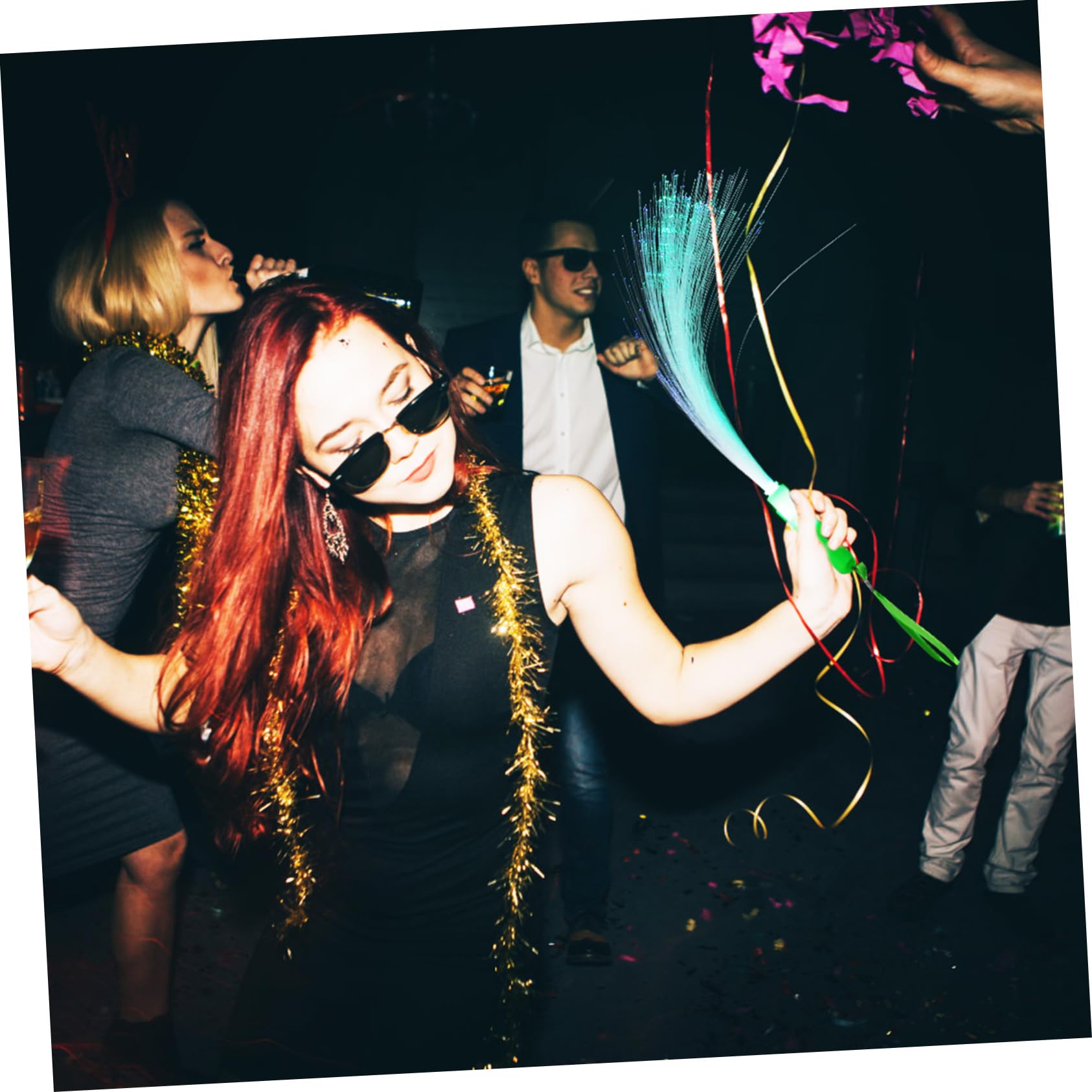 Toddmomy 12 Pcs Fiber Optic Rod Sticks Fiber Optic Wand Glow Fiber Optic Light Handheld Decorations Light up Wand Rods Fiber Optic Lights for Kids Party Rave Accessories Wands Pvc