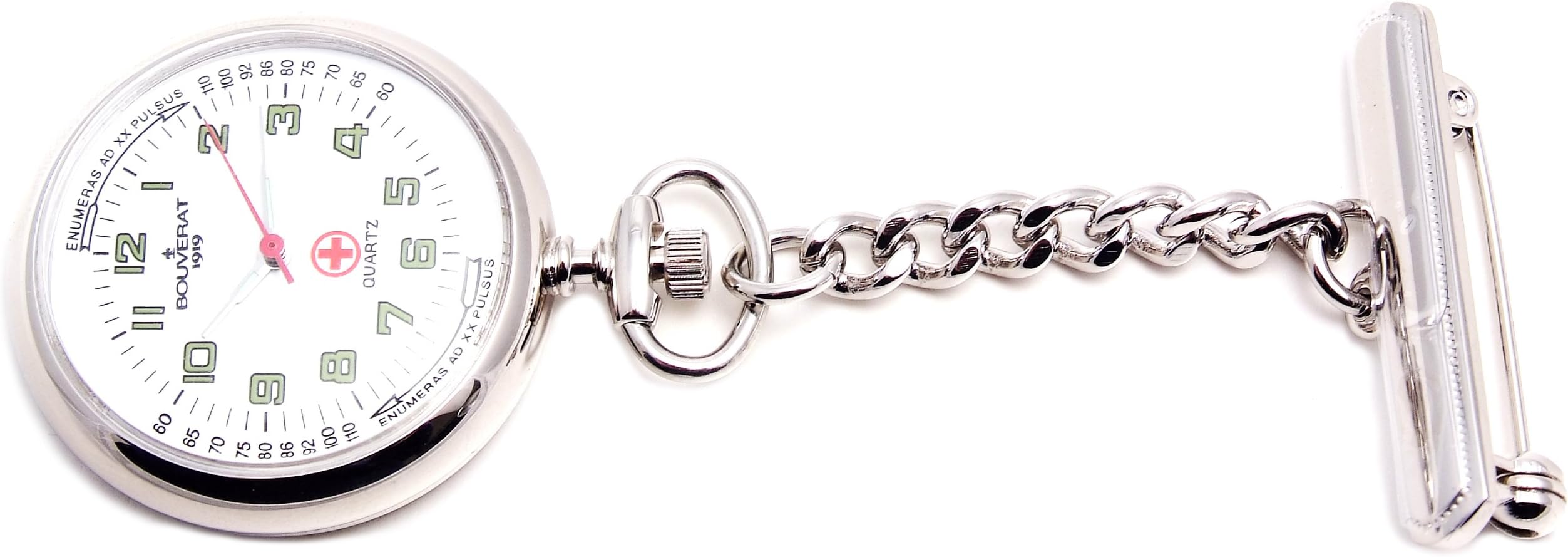 Bouverat Men's quartz Pocket Watch with White Dial analogue Display BV831201