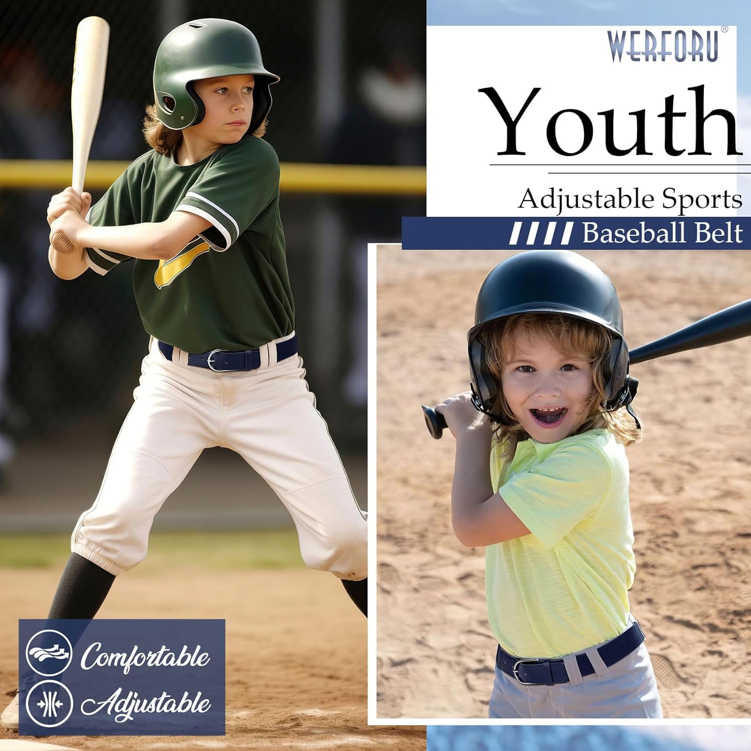 WERFORU Baseball Belt Elastic Softball Belt Stretch Baseball Uniform Outfit for Adults and Youth Boys - Image 3