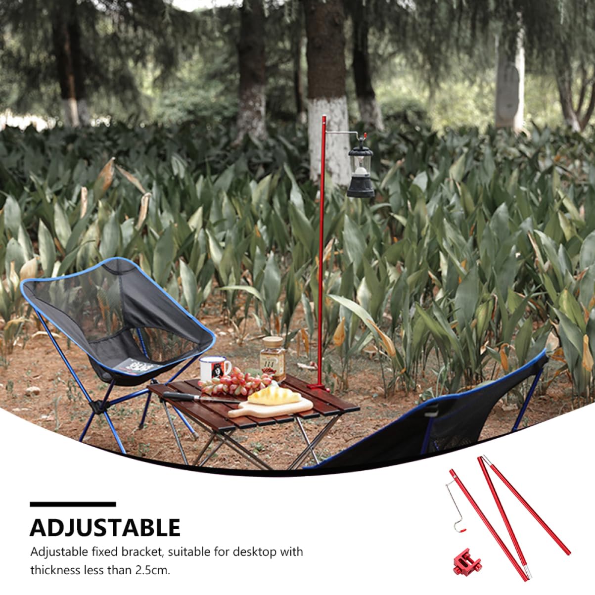 ifundom Portable Lightweight Aluminum Alloy Folding Lamp Stand for Outdoor Camping and Stable Table Lantern Pole for Picnics and Hiking Adventures