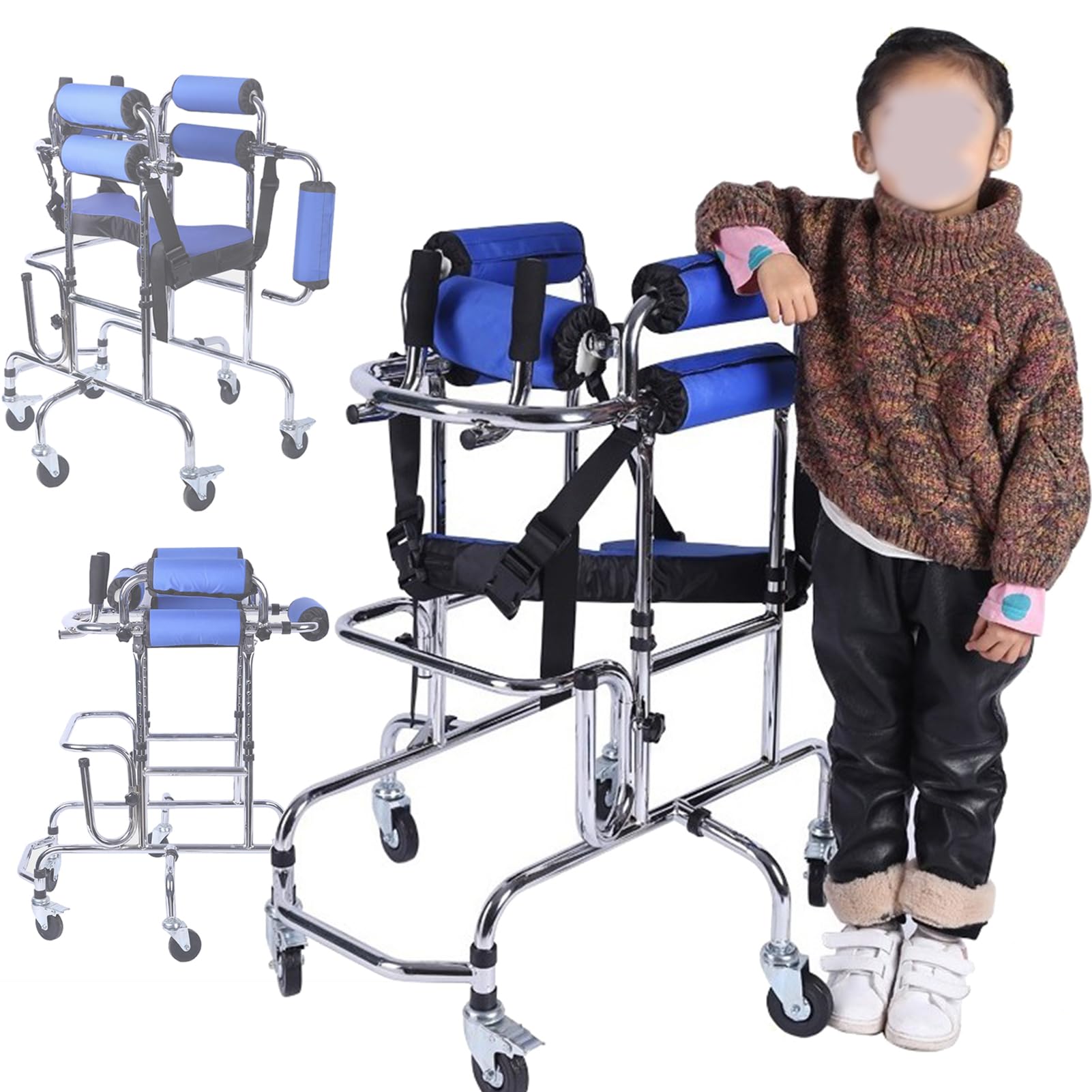 Andador portátil para niños con parálisis cerebral, andador plegable, ligero y ajustable, para adolescentes con necesidades especiales.