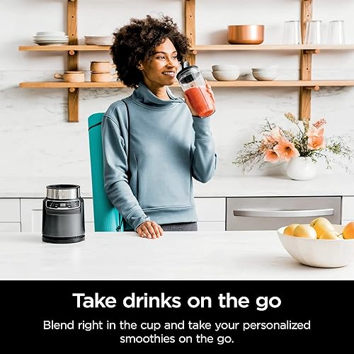 Miniatura 7 de Ninja BN400 Nutri Pro - Licuadora personal compacta, tecnología Auto-iQ, 1000 vatios, para bebidas congeladas, batidos, salsas y más, con tazas para