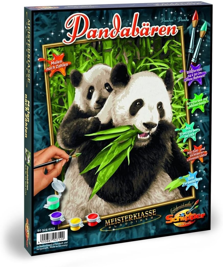 Schipper 609240712 Panda Bears Paint By Numbers Board