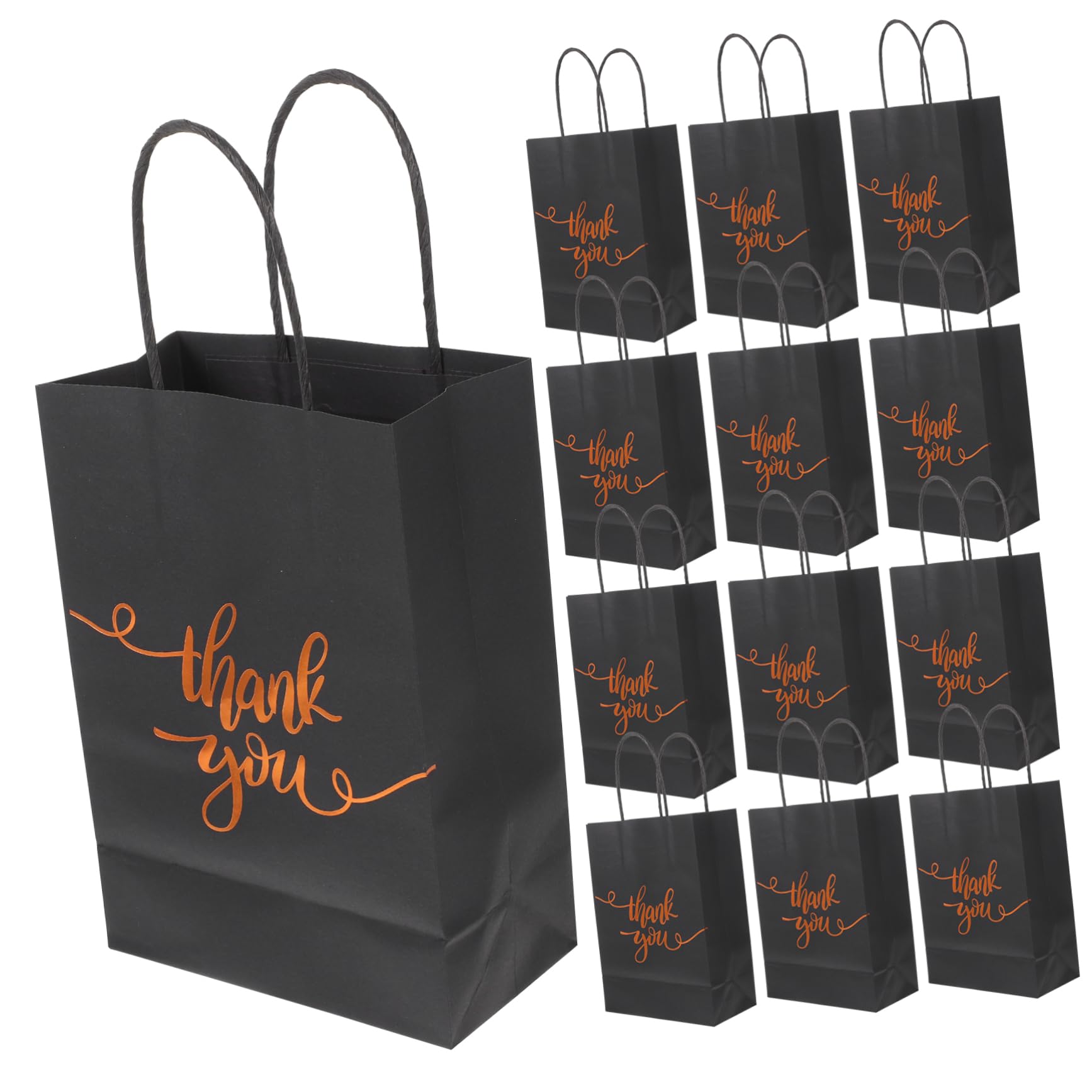 Uonlytech 4 Ensembles Sac En Papier Kraft Noir Sacs De Butin Pour L'anniversaire Des Enfants Papier Noir 25 Pièces * 4