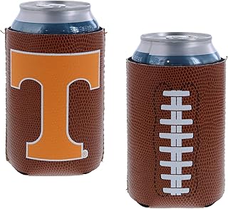 NCAA College Football Team Logo Pigskin Can Cooler Insulator Sleeve Holder Huggie 2-Pack (Tennessee Volunteers)