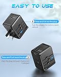 Offres universelles d'adaptateur de voyage 3X 3.0A USB-C Ports, 2X 2.4A USB-A Ports, 2500W Adaptateur de prise électrique international tout-en-un Chargeur mural mondial